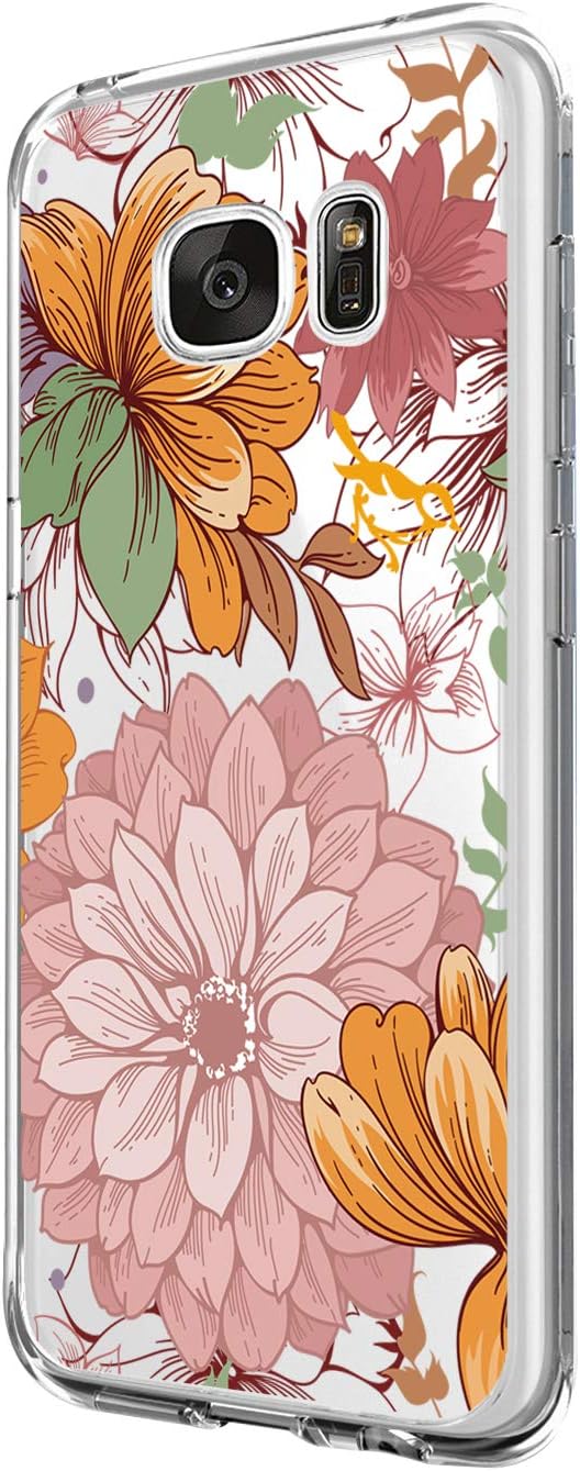 Case for Galaxy S6 Edge Plus Case, Floral Printed Flower Clear Slim TPU Bumper Protective Cover for Galaxy S6 Edge Plus