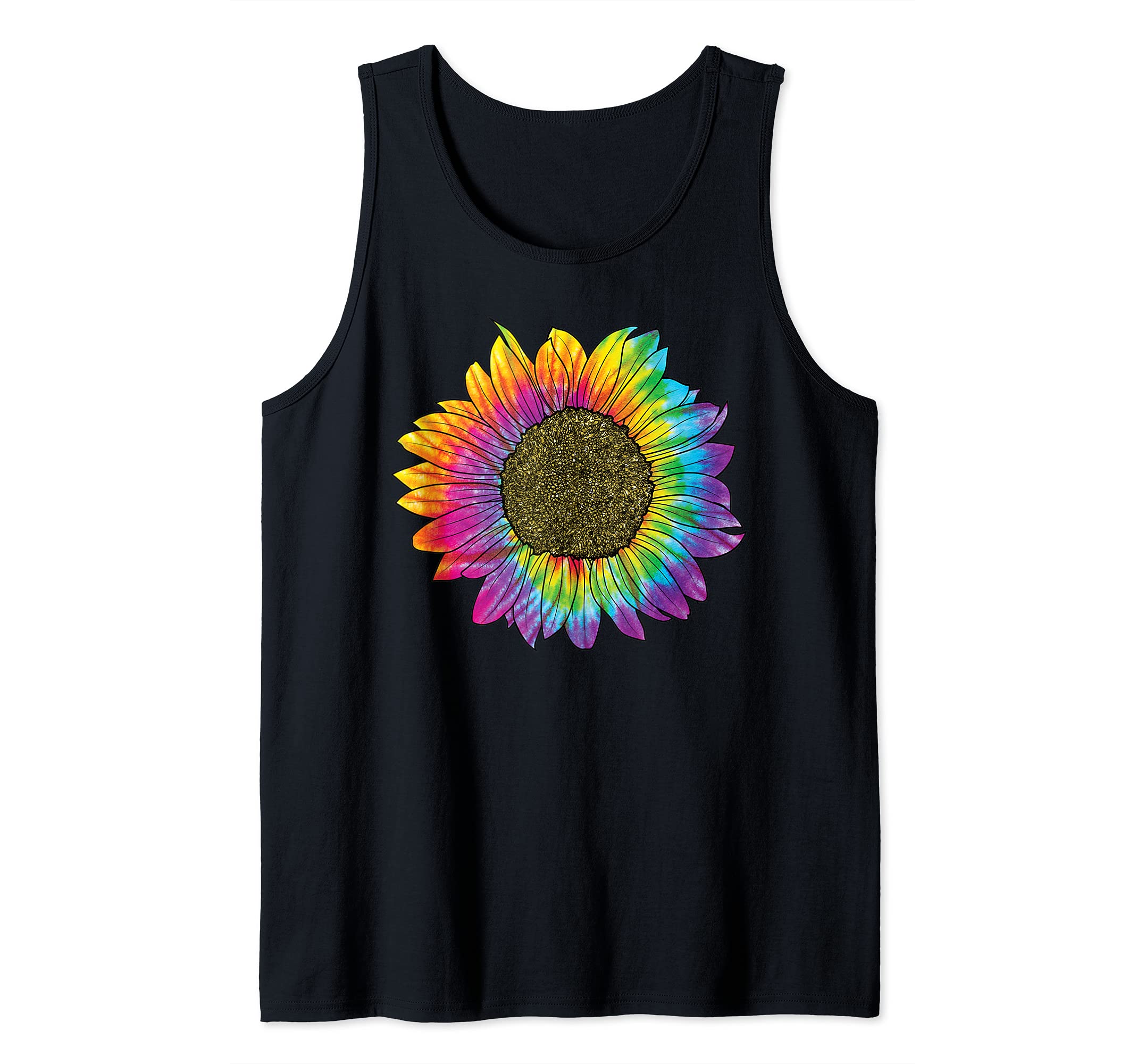 TIE DYE SUNFLOWER Peace Love 60s 70s Hippie Retro Vintage Tank Top