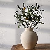 SIDUCAL Ceramic Decorative Flower Vase | 6 Inch Pottery Rustic Farmhouse Boho Vase for Home Decor, Table, Living Room, Bathroom, Shelf, Mantel Decoration, Wedding, White