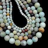 AD Beads Natural Gemstone Round Loose Beads 15" for Bracelet Necklace Earrings Jwelery Making Crafts DIY (4mm, Multicolor Amazonite)