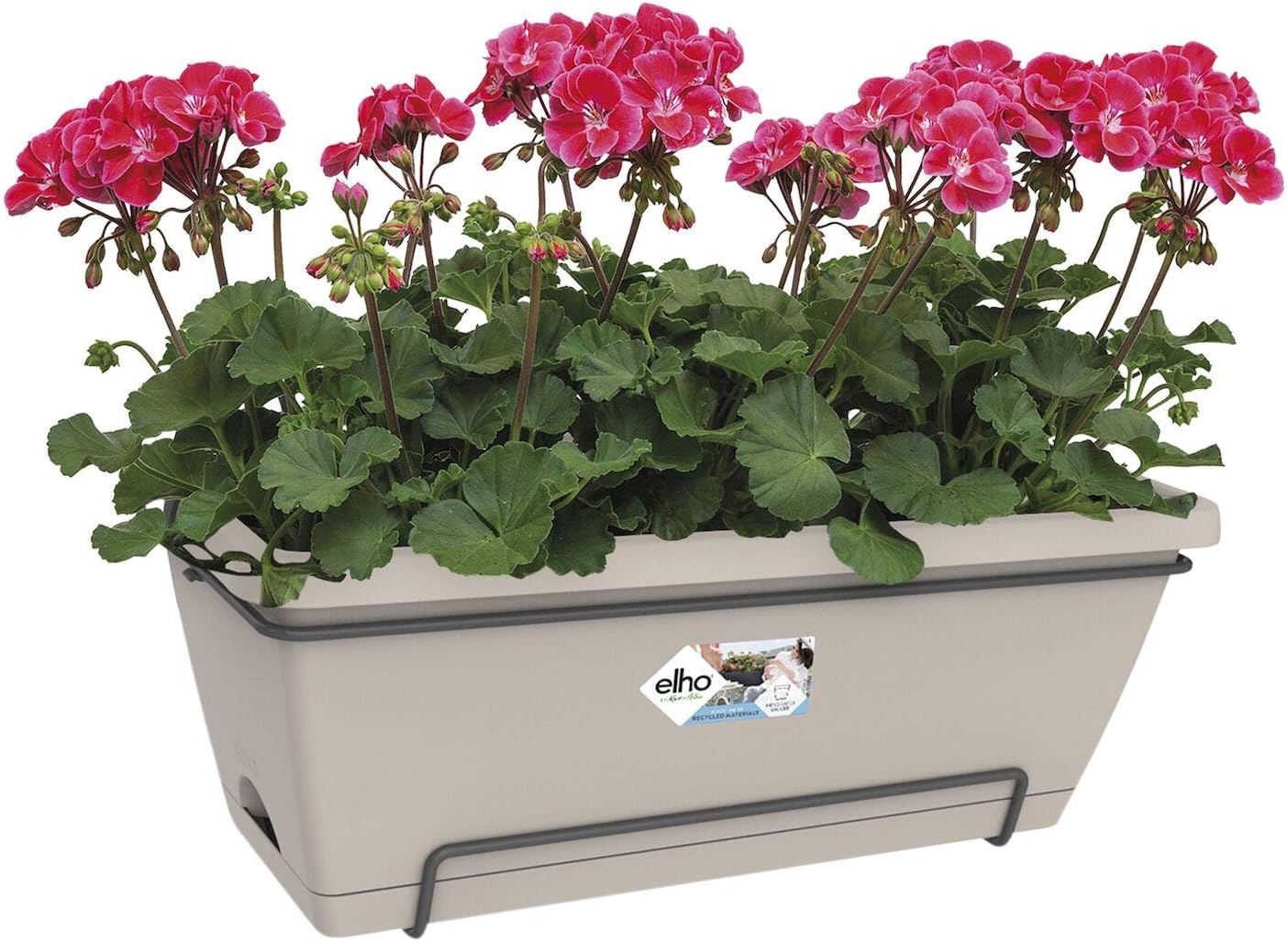 elho Barcelona Xl Allin1 55 - Planter for Balcony & Outdoor - Ø 54.5 x H 23.0 cm - Brown/Taupe - Image 4