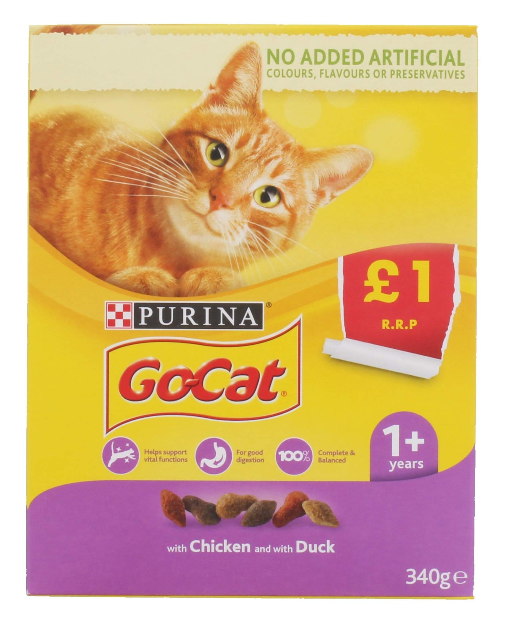 Nestle / Purina Go Cat Chicken & Duck £1 (340g) (Pack of 6)