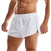 AMY COULEE Mens Lounge Shorts Workout Gym Shorts Lightweight Split Side Cotton Sleep Bottoms