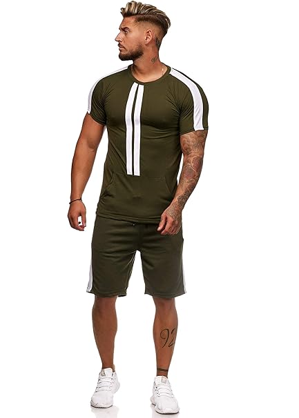 OneRedox Herren Short-Jogginganzug Shortanzug Sportanzug Modell 1199