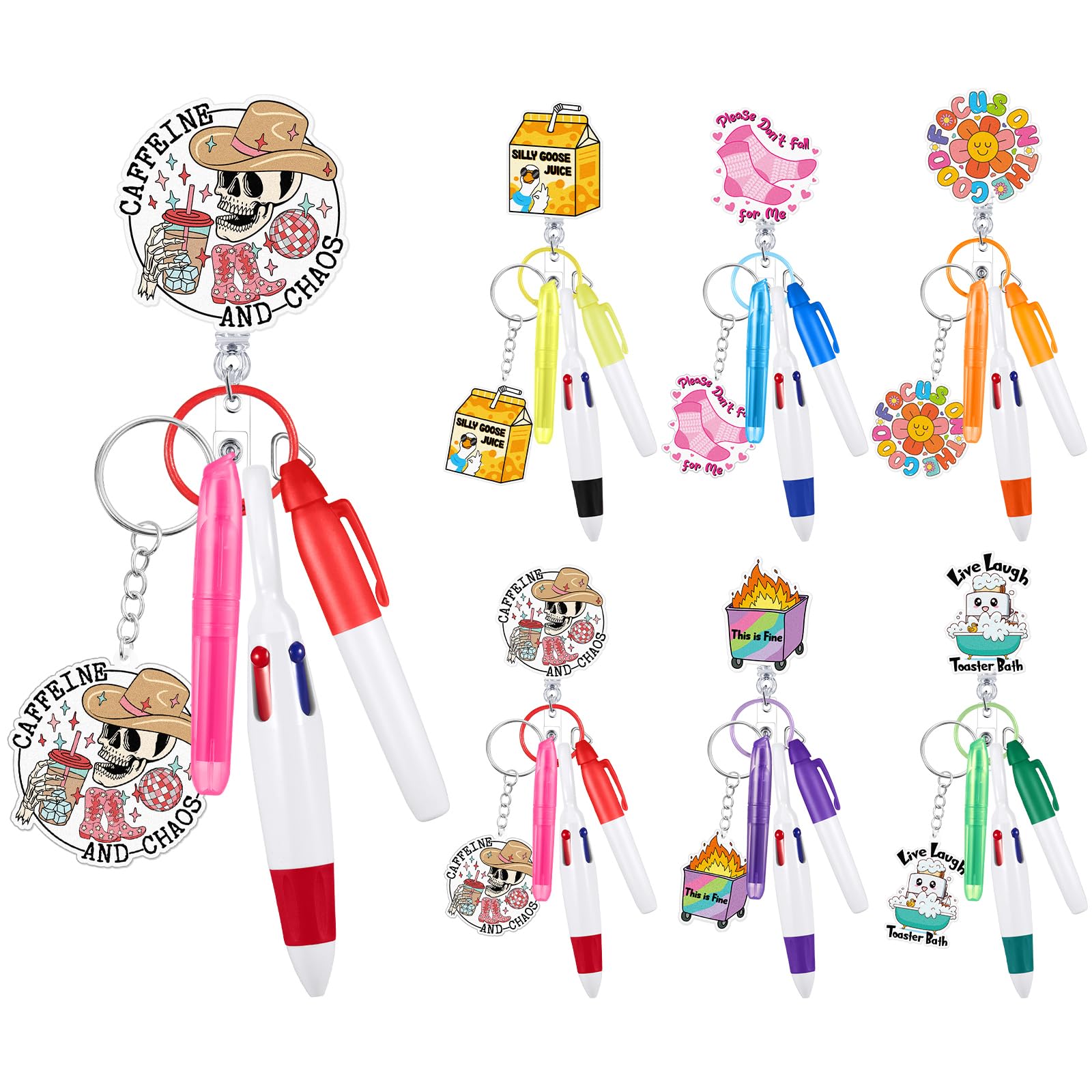 Photo 1 of Henoyso 36 Nurse Badge Reel Pens Mini Highlighter Pens Bulk Pediatric Nursing Week Appreciation Gifts Accessories Retractable for CNA Medical Health Hospital Women Graduation (Funny)