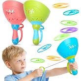 Birebebys Outdoor Toys for Kids Ages 4-8, 3 Pack Flying Disc Launcher Toy | Outside Fun, Active Play, Family Fun, Screen-Free Play, Improves Coordination, Safe Durable, Great Gift for kids