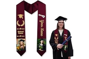 DRAJOIN Custom Graduation Stole Class of 2026, Personalized Grad Stole Graduation Sash 2026 Grad Gifts 72 inch