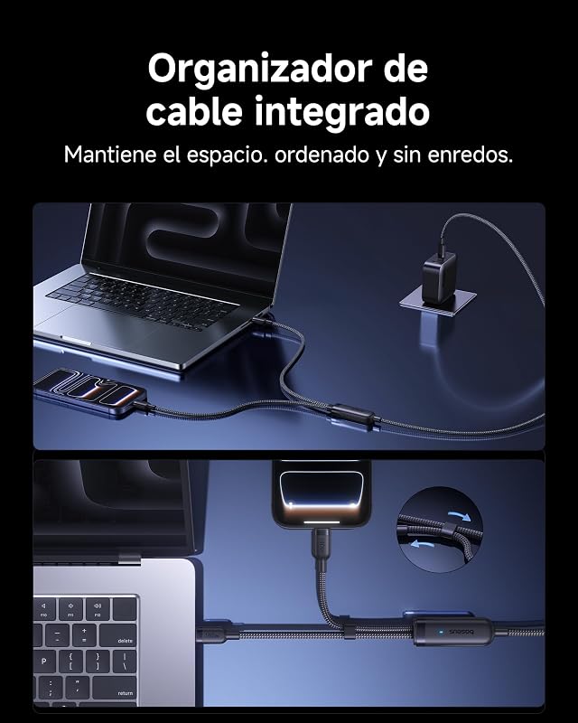 Baseus USB C vs USB C, 140W Max cabo USB C 2-em-1 1,5m, para iPhone 17/16/15/14/13/12/Pro Max/Plus Series, Galaxy S25-S22, MacBook Air/Pro, Lenovo, HP, iPad, et plus (USB 2.0, Design Three)