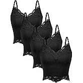 Bencailor Lace Y2k Tank Tops Fairy Grunge Clothes Crop Tops Lace Patchwork Cami Ribbed Knitted Tank for Women