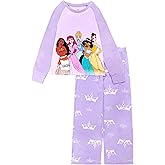 Disney girls 2-piece Loose-fit Set, Princess Pajamas, Soft & Cute for Kids