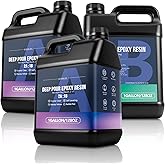 KISREL Deep Pour Epoxy Resin, 3 Gallon Resin Epoxy Kit (2:1) for 2-4 Inch Pour Depths，Bubble Free, Low Odour, Crystal Clear Casting Resin for Table Tops, River Tables, Wood Fillers, Crafts
