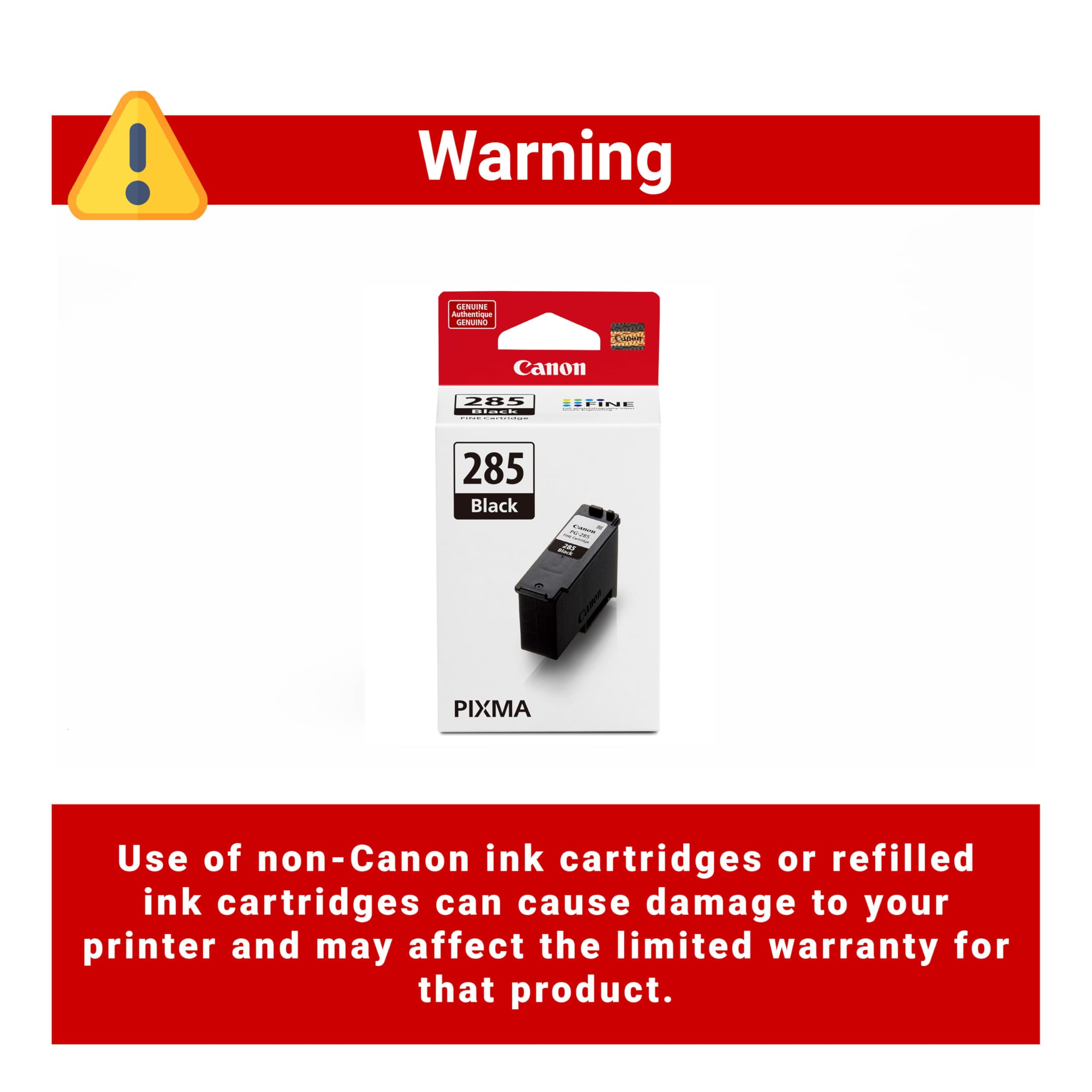 Canon PG-285 Genuine Black Ink Cartridge, Compatible with TR7820, TS7720/7722