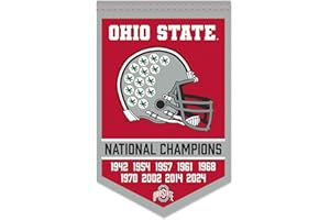 COLLEGE FLAGS & BANNERS CO. Ohio State Buckeyes 9 Time College Football National Championship Banner