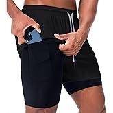 Surenow Mens Running Shorts,Workout Running Shorts for Men,2-in-1 Stealth Shorts, 7-Inch Gym Yoga Outdoor Sports Shorts