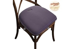 Big Hippo Chair Pads, Memory Foam, Seat Cushion Non Slip Rubber Back Thicken Chair Padding with Elastic Bands for Home Office Outdoor Seats (Gray-1pc)