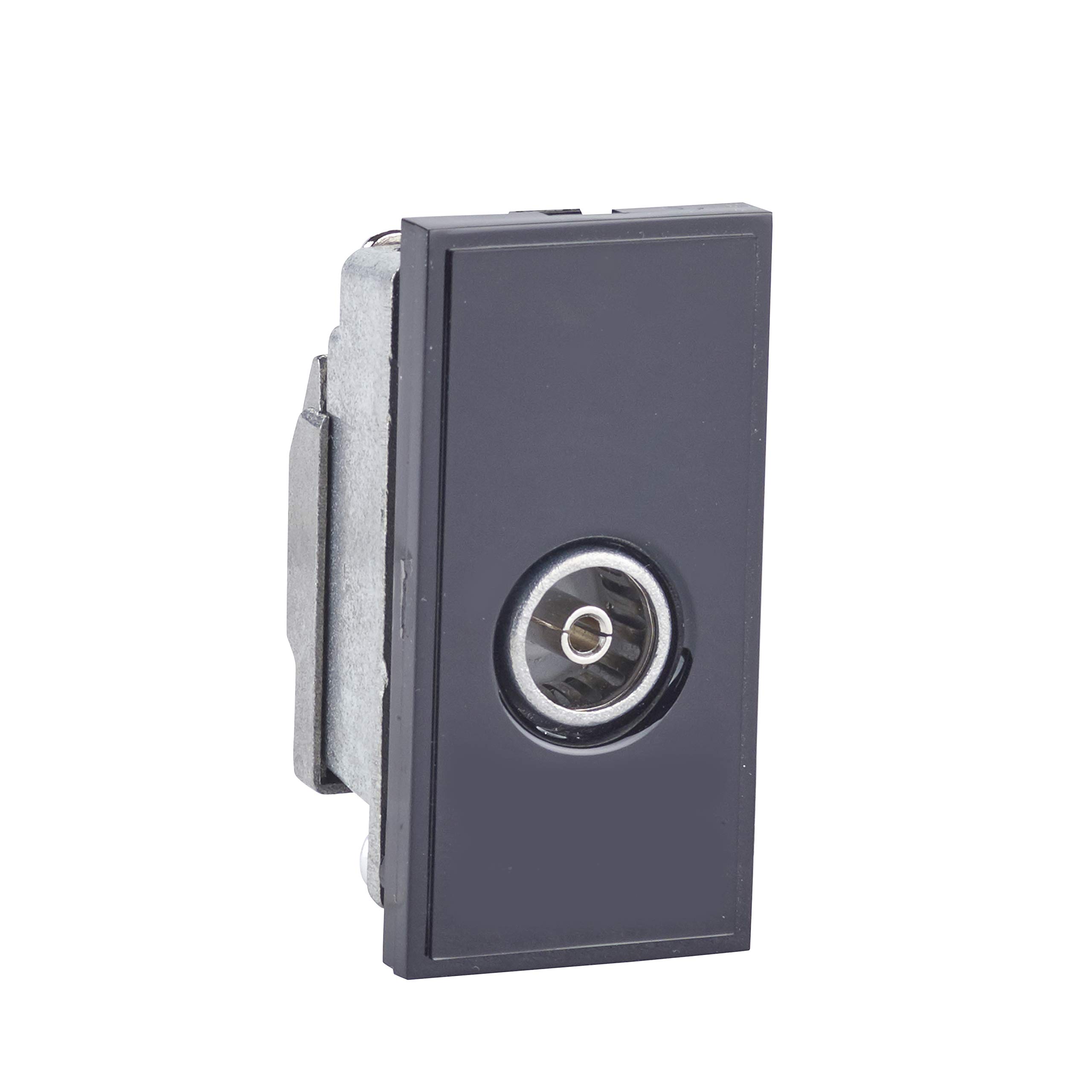 Schneider Electric Euro Module - Single Euro Module, with TV Aerial Socket, Female, GUE7011B, Black, Pack of 10