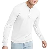 Hanes Originals Men's Henley T-Shirt, Long Sleeve Cotton Henley Tees for Men