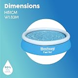 Bestway 6ft x 20in Blue Round Fast Set Inflatable Above Ground Pool view 5