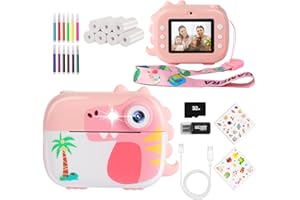 ARNSSIEN Kids Camera Instant Print,Children Digital Camera Toys with HD Video for Kids Aged 3-12,Christmas Birthday Festival Present for Girls Boys,with 7 Rolls Instant Paper