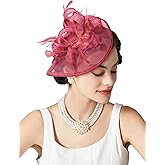 SWEETV Tea Party Hats Fascinators for Women, Fascinators Hats for Kentucky Derby, Cocktail, Wedding, Fancy Dress Party