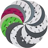 70 Pieces Wet Dry Sanding Discs, VIBRATITE 5 Inch 8 Holes Hook and Loop Sandpaper 400/600/800/1000/1500/2000/3000 Assortment 