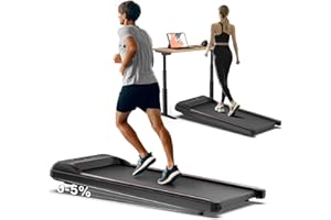 COZYINN Walking Pad Treadmills Under Desk, Home Treadmill 265/300/320+lbs Capacity, 3%/5%/10%/12% Adjustable Incline, Portable Treadmill for Upright Store, Smart Treadmill with Preset Programs, Real Sceneries