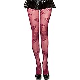 Leegmvse Sexy Fishnets for Women Girls Patterned Fishnet Tights High Waist Heart Fishnet Tights Halloween Party Net Stockings