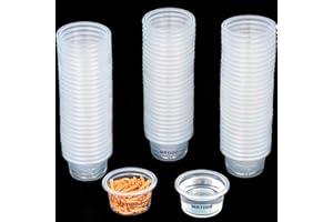 MRTIOO 100pcs 1oz Crested Gecko Food and Water Feeding Cups, Reptile Feeder Bowls, for Lizard and Other Small Pet Ledge Accessories Supplies