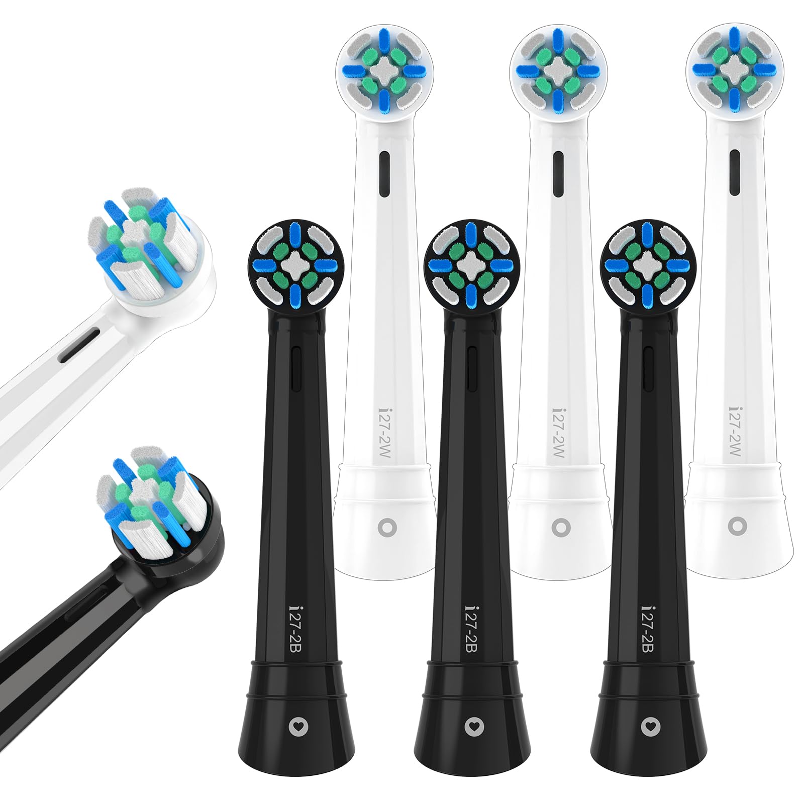 Photo 1 of 8 Pack IO Replacement Heads Compatible with Oral B IO 2/3/4/5/6/7/8/9/10/Deep Clean Series Electric Toothbrushes, Brush Heads Compatible with Oral B iO (Black/White)