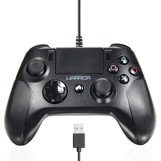 Womdee PS4-Controller mit Kabel, Dualshock Feedback USB PS4 Gamepad für Sony PS3 PS4 Pro PC