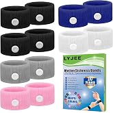 LYJEE Motion Sickness Bracelets Anti Nausea Wristbands for Adult and Kids | 6 Pairs Motion Sickness Bands for Car Flight Cruise Travel - Morning Sickness Relief for Pregnant Women