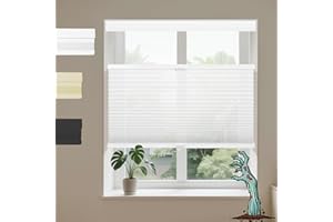 Allesin Zen Top Down Bottom Up Cellular Shades,Light Filtering Noise Reduction,Honeycomb Shades Cordless Room Darkening Track Color Options Available,30" W x 64" H White