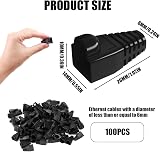 Novstuf RJ45 Cable Plug Protectors 100 Pcs Universal Boots Black view 2