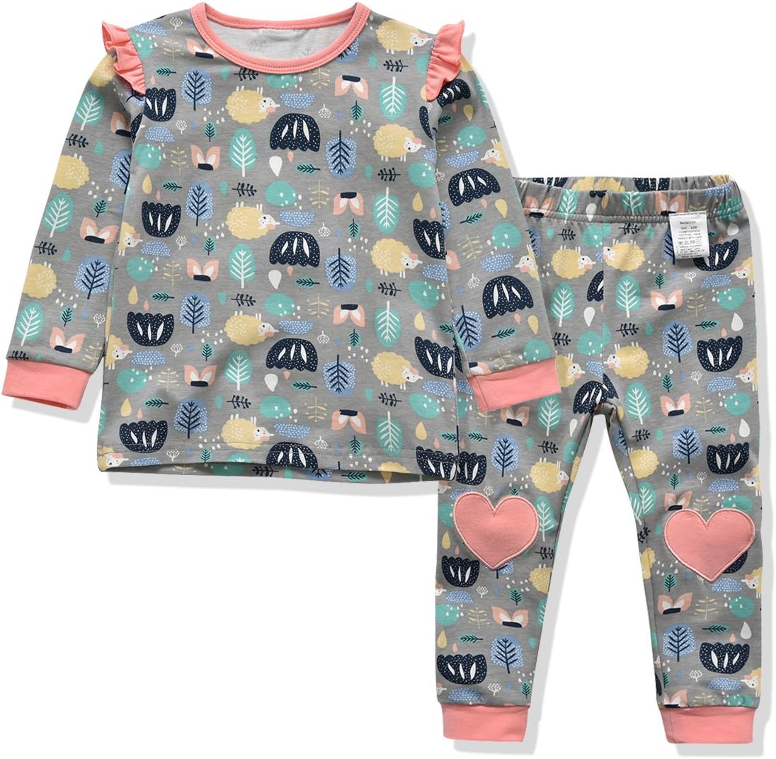 Boys Pyjamas Girls Sleepwear Christmas Cartoon Pajamas Set Long Sleeve Nightwear Cotton PJS