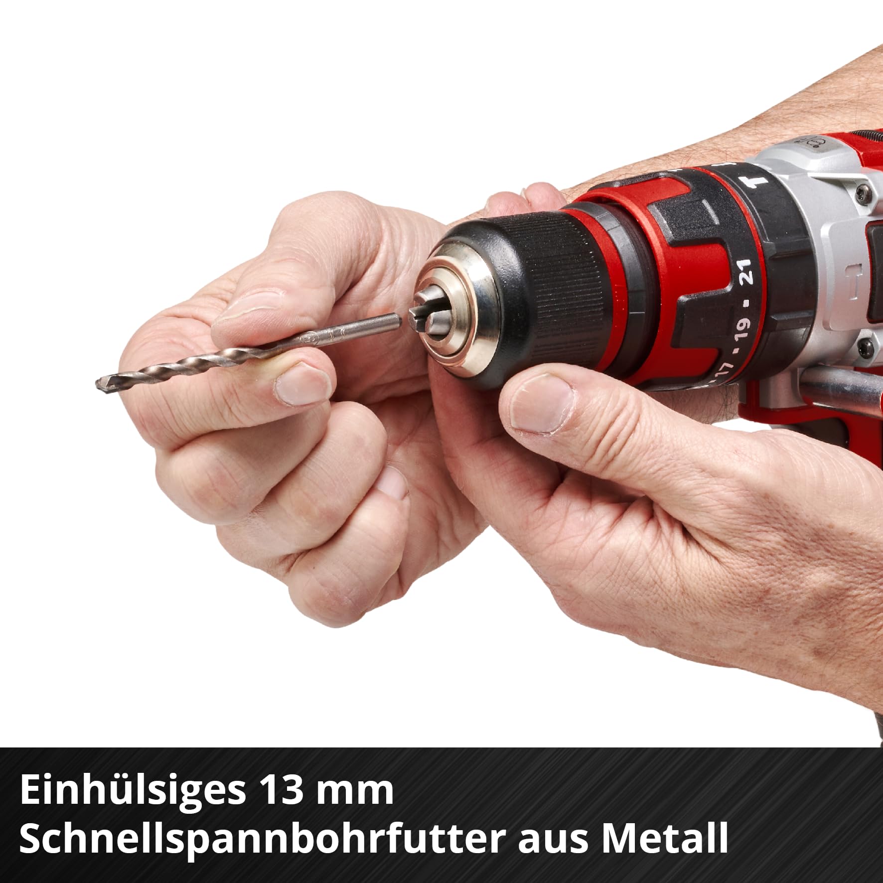 Einhell Akku-Schlagbohrschrauber TE-CD 18/48 Li-i Kit Power X-Change (18 V, 48 Nm, Schlagbohrfunktion, 13 mm Bohrfutter, 2 Gang, Koffer, inkl. 2x 2,0 Ah Akkus + Ladegerät) 6