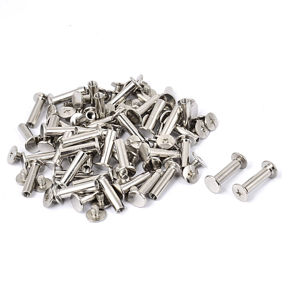 uxcell Album Book Nickel Plated Binding Screws Binder Posts 5x18mm 50pcs Home