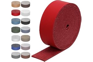 Cimeton Red Leather Strips 25MM Wide 2M Long PU Leather Strips Belts Faux Leather Strips Flat Leather Straps for DIY Craft Pr