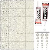 10000Pcs Ivory Flatback Pearls with Glue Kit for Bedazzling Crafts Crafting Shoes Nail Art Decoration, Mixed Sizes 2mm 3mm 4mm 5mm 6mm 8mm 10mm Beige Half Round Flat Back Pearls Beads Set
