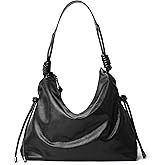 MUHUASHI Soft Hobo Bag for Women Large Capacity Travel Designer Shoulder Purse with Knotted Adjustable Strap