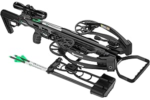 CenterPoint Hellion 400 FPS 185 LBS Compound Crossbow - 8 Inch Cocked Ultra Compact with CNC Aluminum Rails