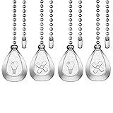 Dotlite Silver Ceiling Fan Pull Chain, 12 Inches