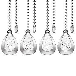 Dotlite Silver Ceiling Fan Pull Chain, 12 Inches