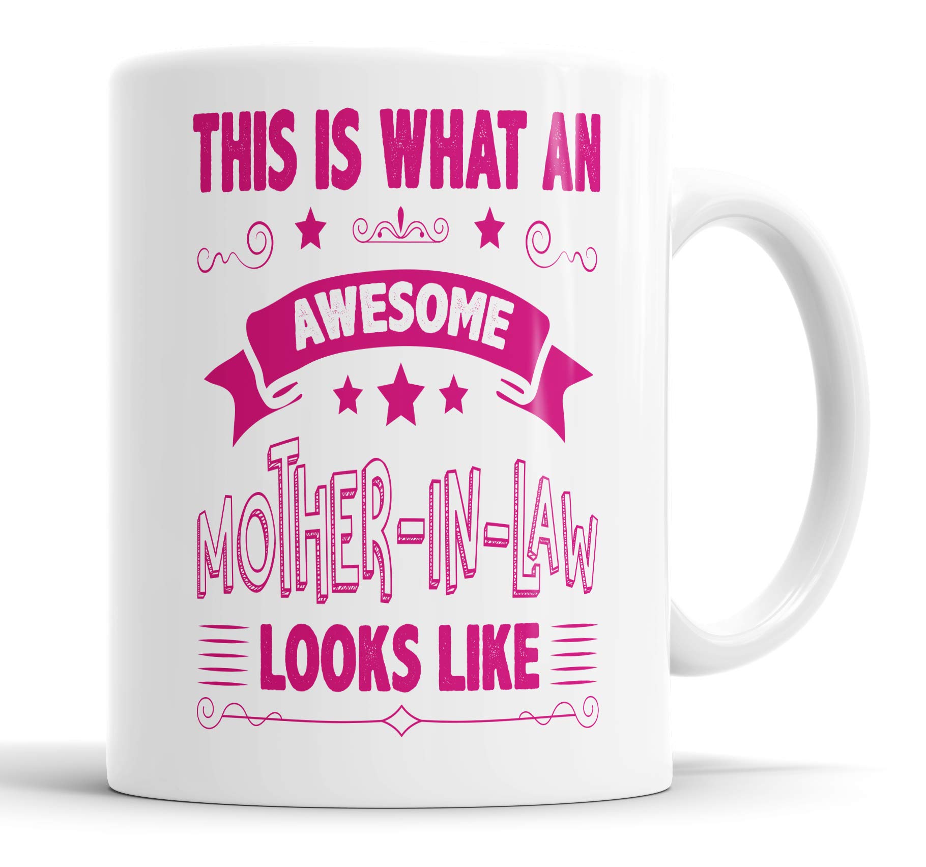 This is What an Awesome Mother in Law Looks Like Mug Humour, Joke, Leaving Present, Friend Gift Cup Birthday Christmas, Ceramic Mugs