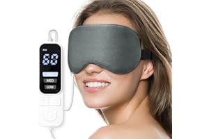 EZONA Heated Eye Mask, Warm Eye Compress Mask, USB Electric Eye Heating Pad with Temperature & Timer Control, Dry Eye Mask for Dry Eyes Blepharitis Sinus Migraine Stye MGD Puffiness Gray