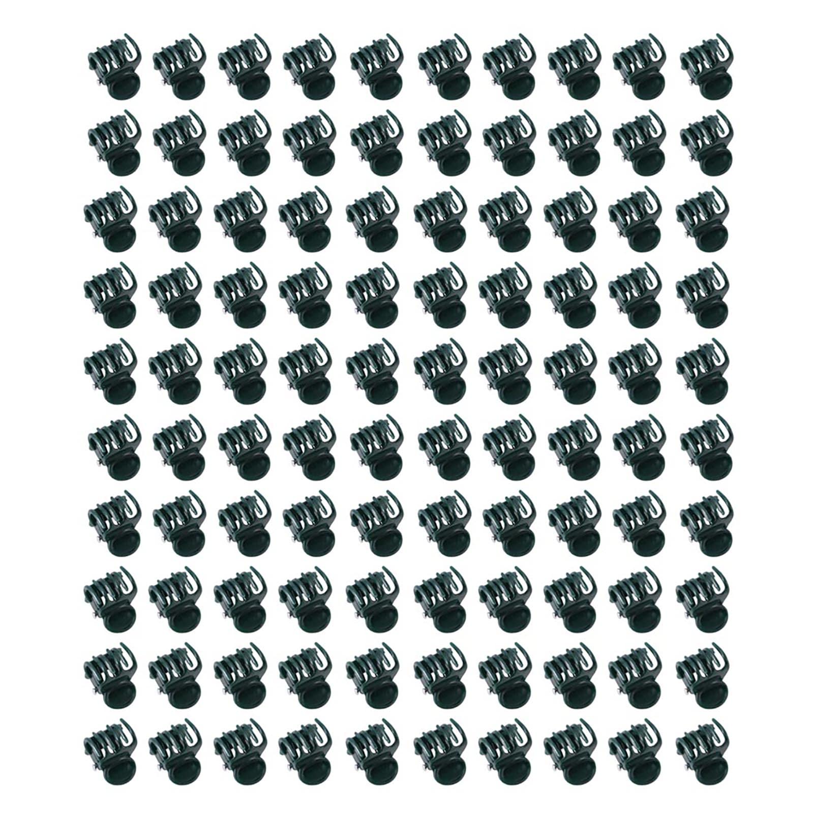 Garosa Mini Plant Support Clips 100Pcs Black Plastic Stem Vine Clips for Orchids and Plants