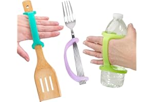 EaZyHold Kitchen 3-Pack - Grip Aid for Cooking, Eating and Drinking - Daily Living Silicone Adaptive Utensils Holder
