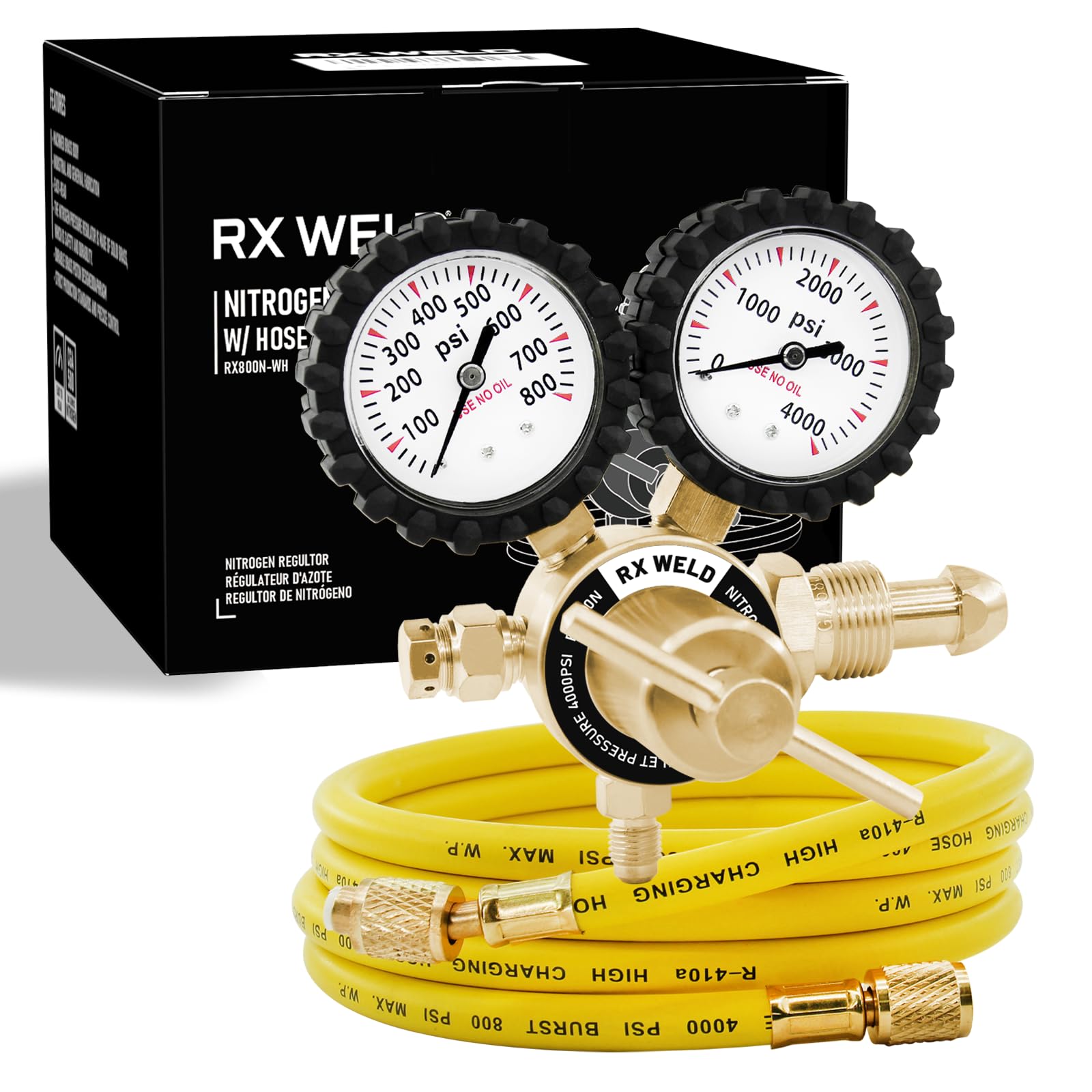 RX WELD Nitrogen Regulator with 0-800 PSI, CGA580 Inlet, Delivery ...