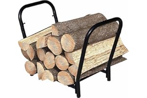 VIXLON Firewood Rack Log Holder, Iron Wood Lumber Storage Holder for Fireplace, Sturdy Construction, Easy to Assemble (Round angle)