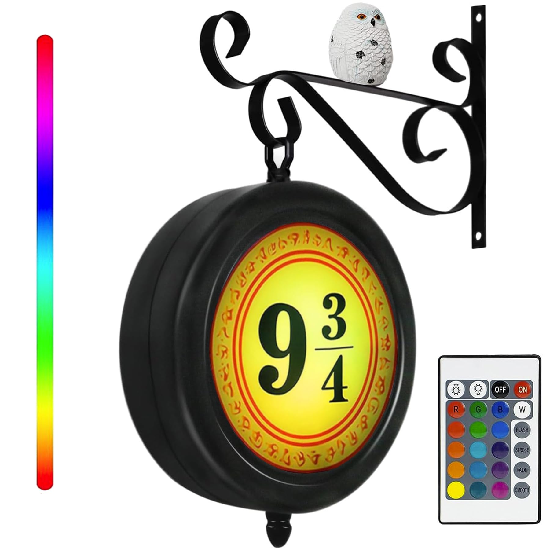Photo 1 of Lifnatty Platform Sign Lamp with Owl, Vintage Hanging Halloween Decorations, RGB 16 Color Dimmable Night Light, Home Room Decor, Gift for Christmas, Birthday or Movie Fan Magic Lamp Kids Gift