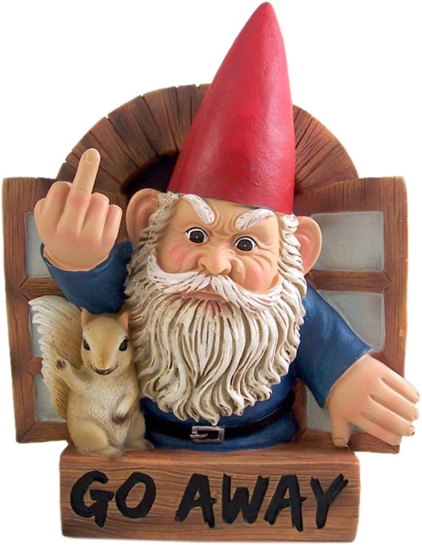 Plaques & Wall Art - Grumpy Gnome Go Away Wall Plaque 8.75 Inch